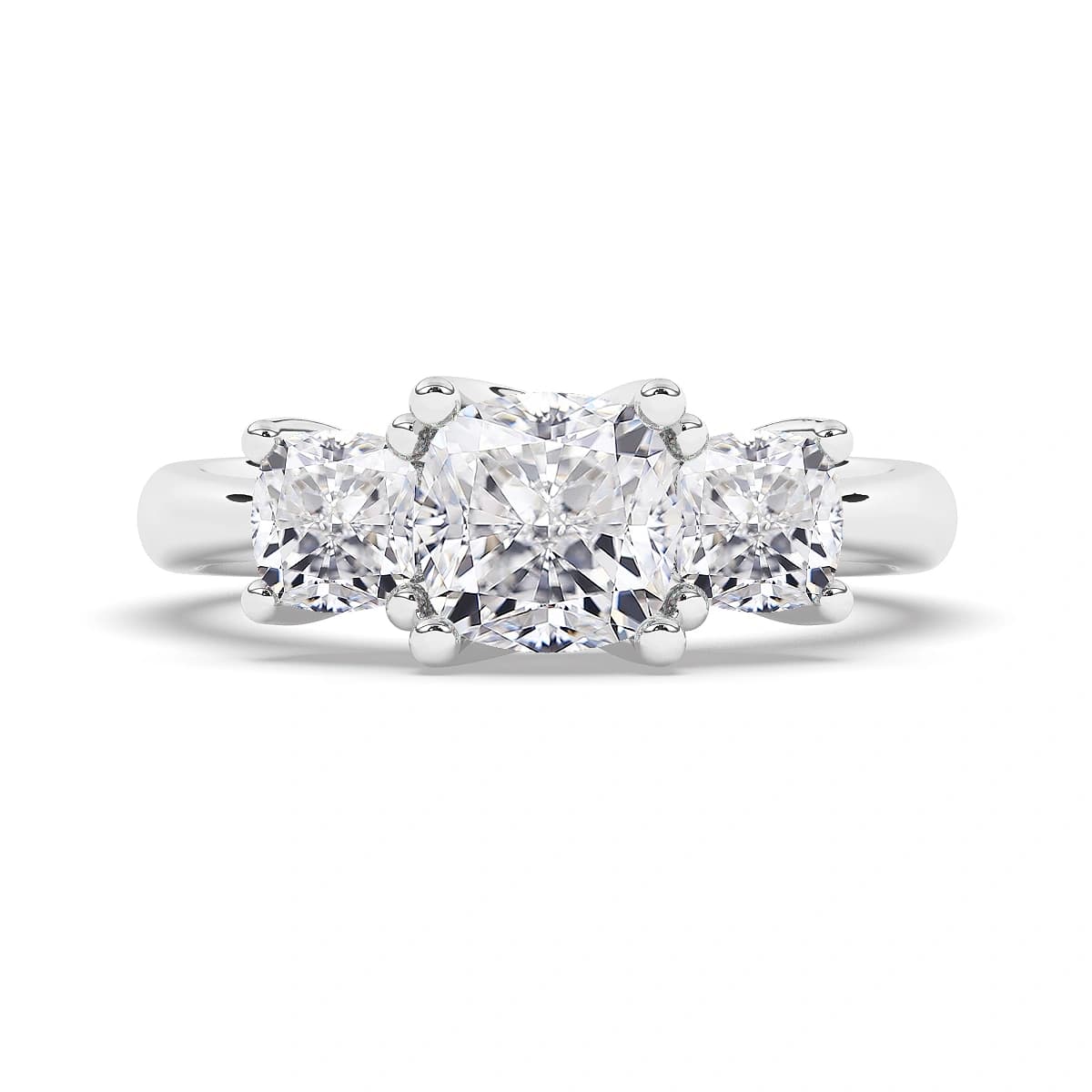 Lab Grown Engagement Ring in White Gold (Cushion)