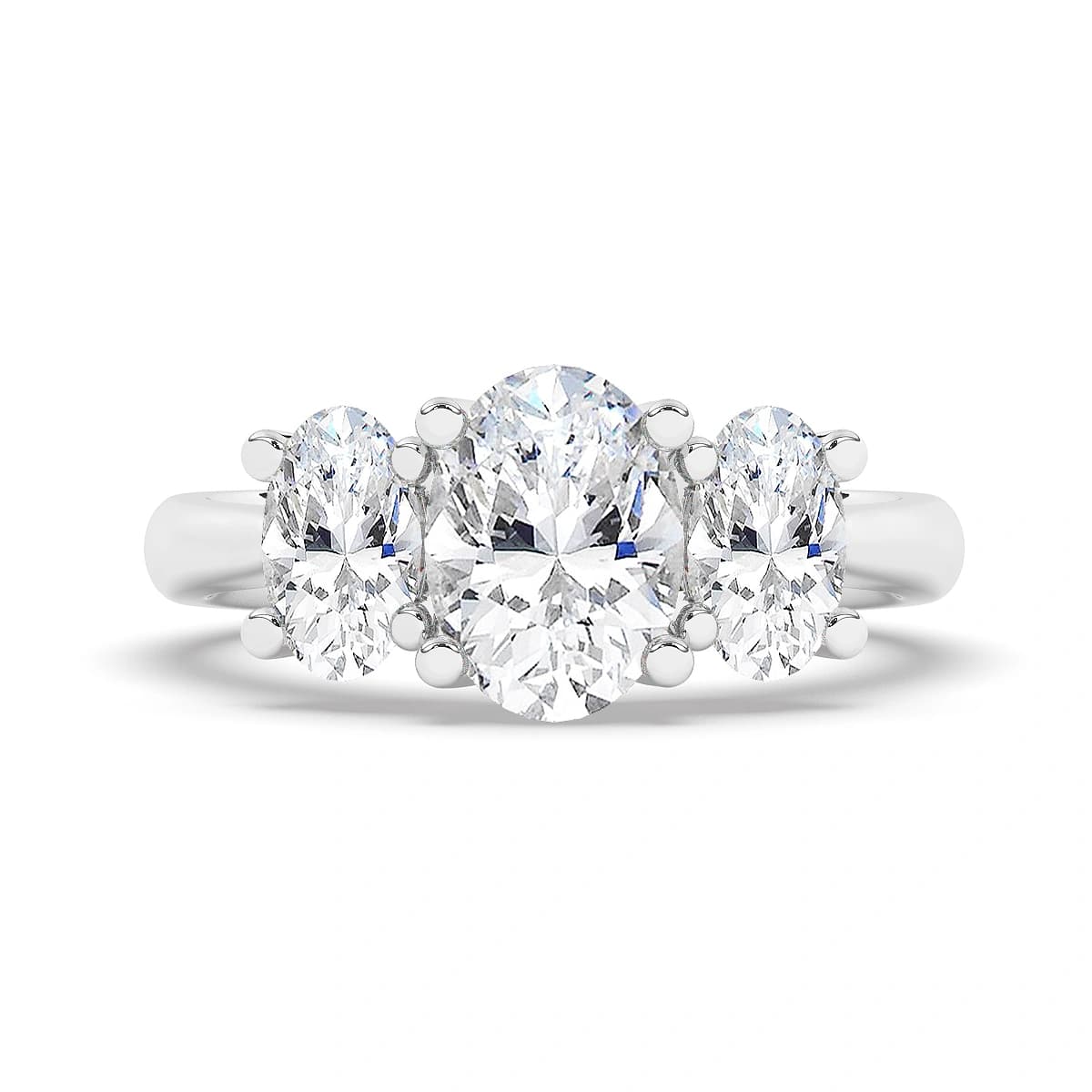 Lab Grown Engagement Ring in White Gold (Oval)