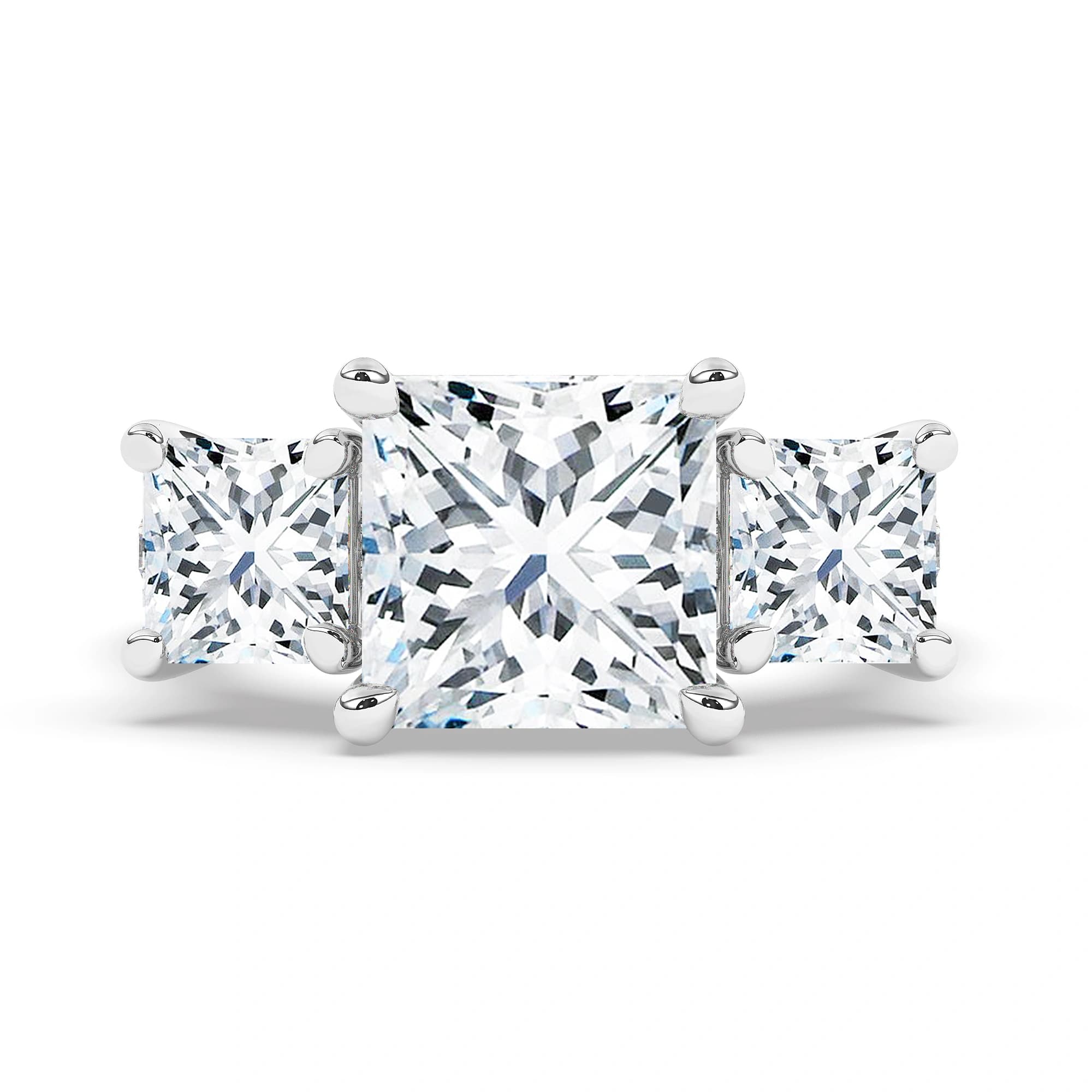 Lab Grown Engagement Ring in White Gold (Princess)