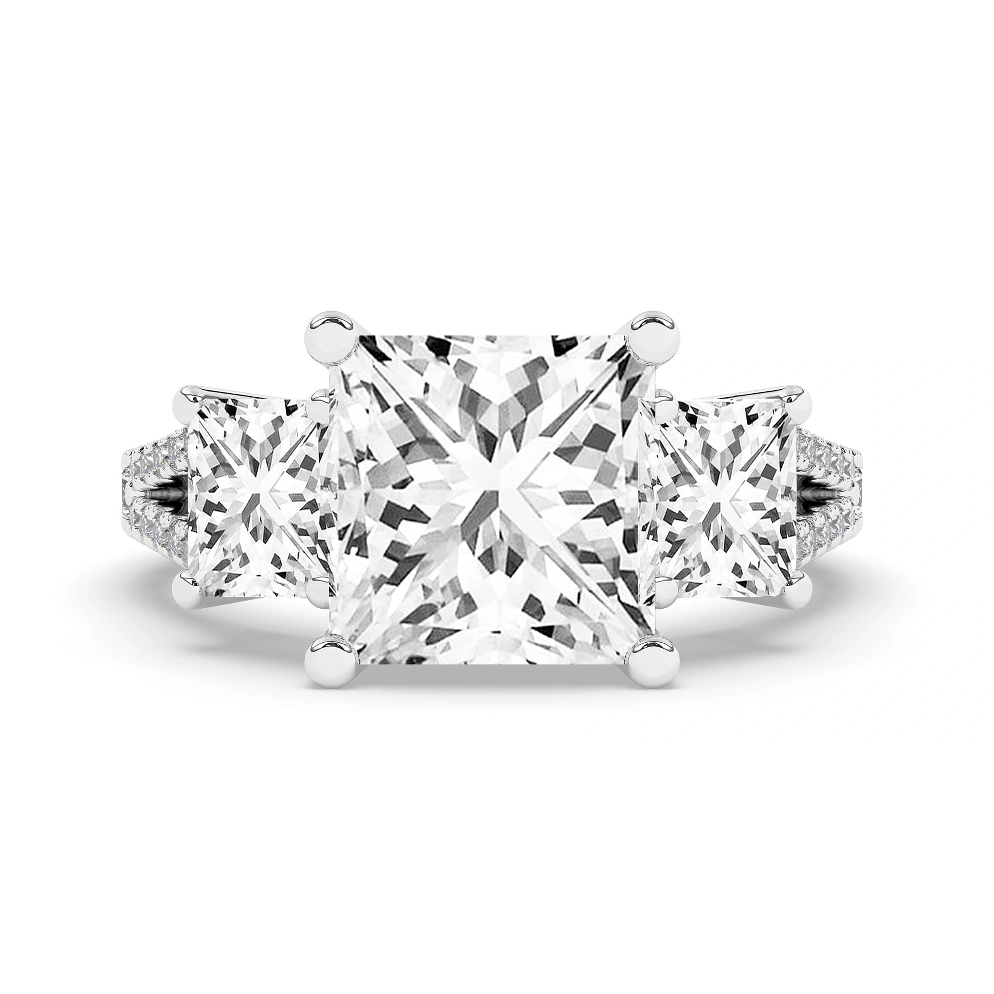 Lab Grown Engagement Ring in White Gold (Princess)