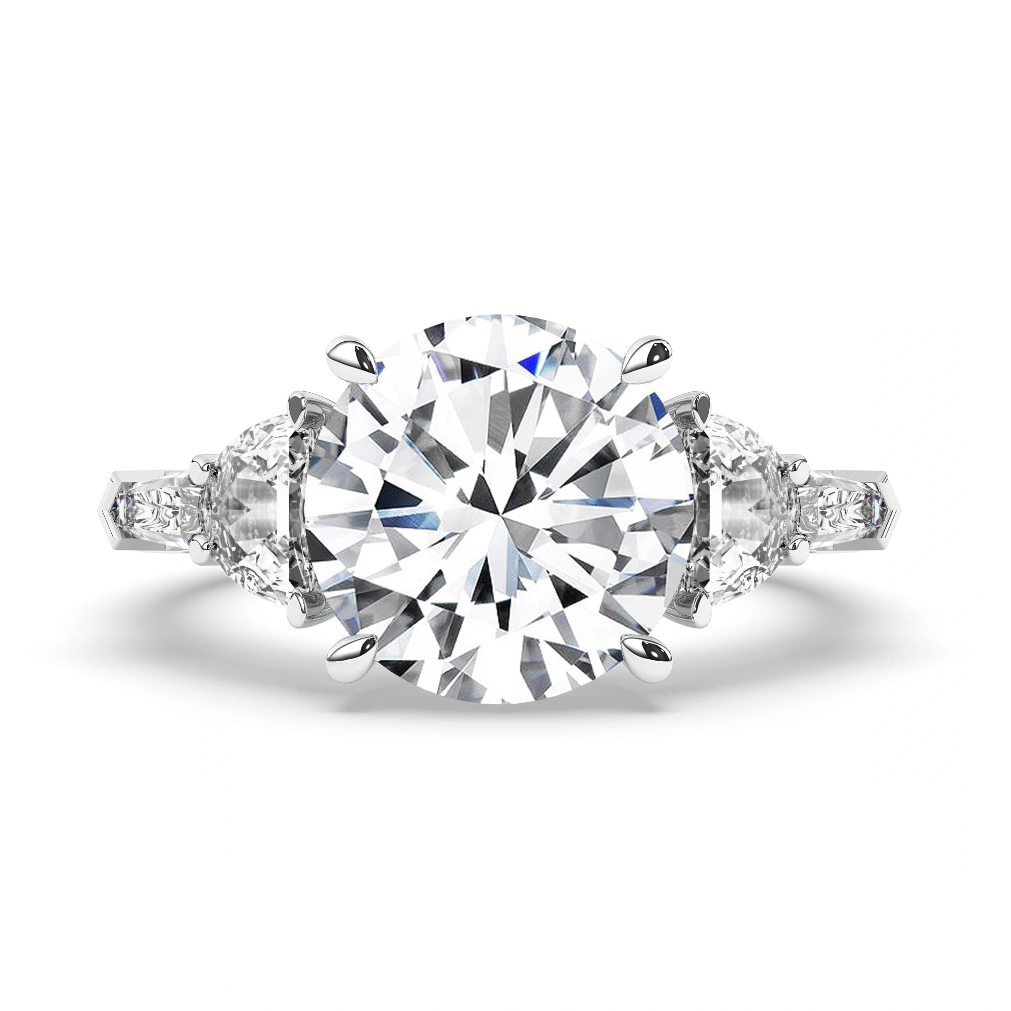 Lab Grown Engagement Ring in White Gold (Round)