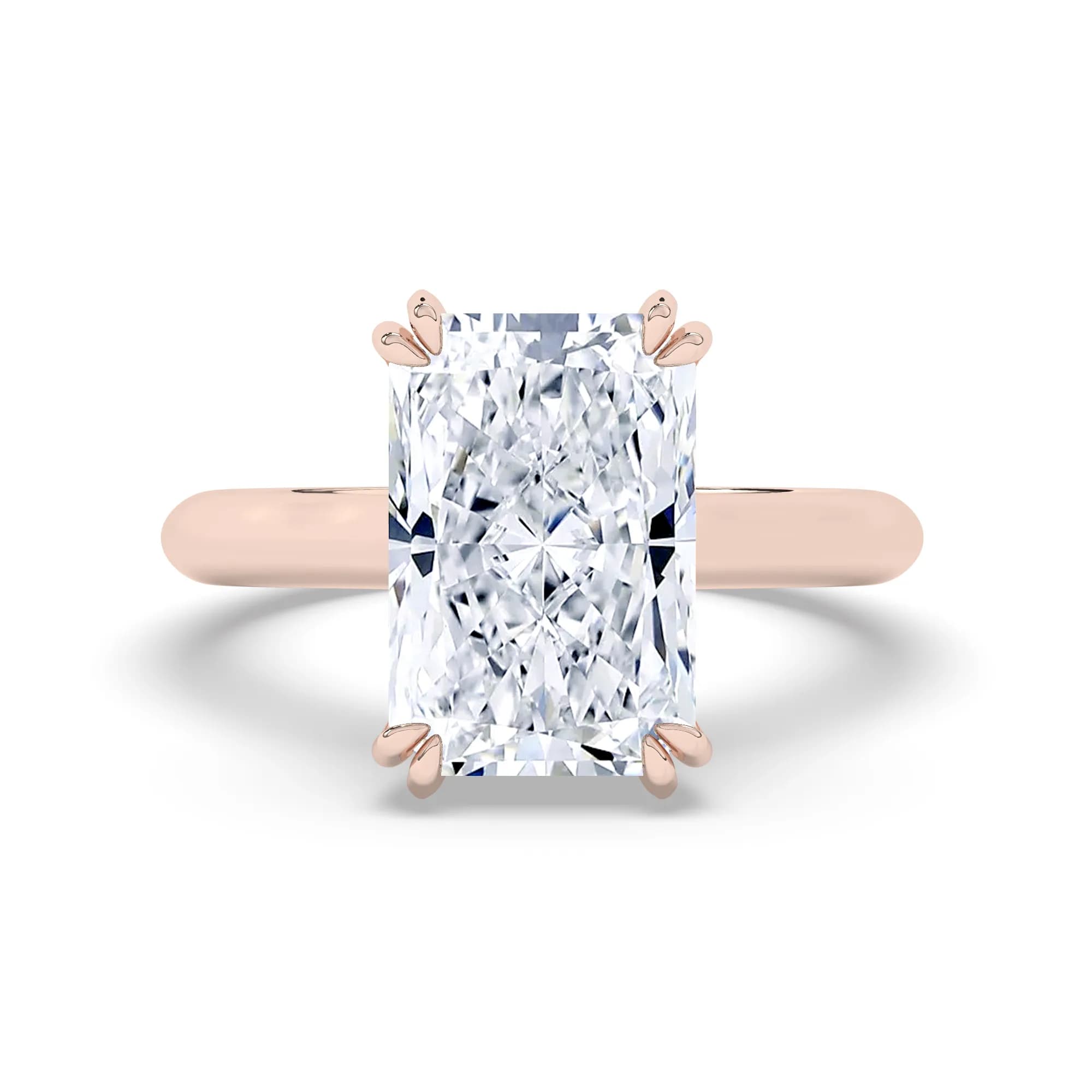Natural Engagement Ring in Rose Gold (Radiant)