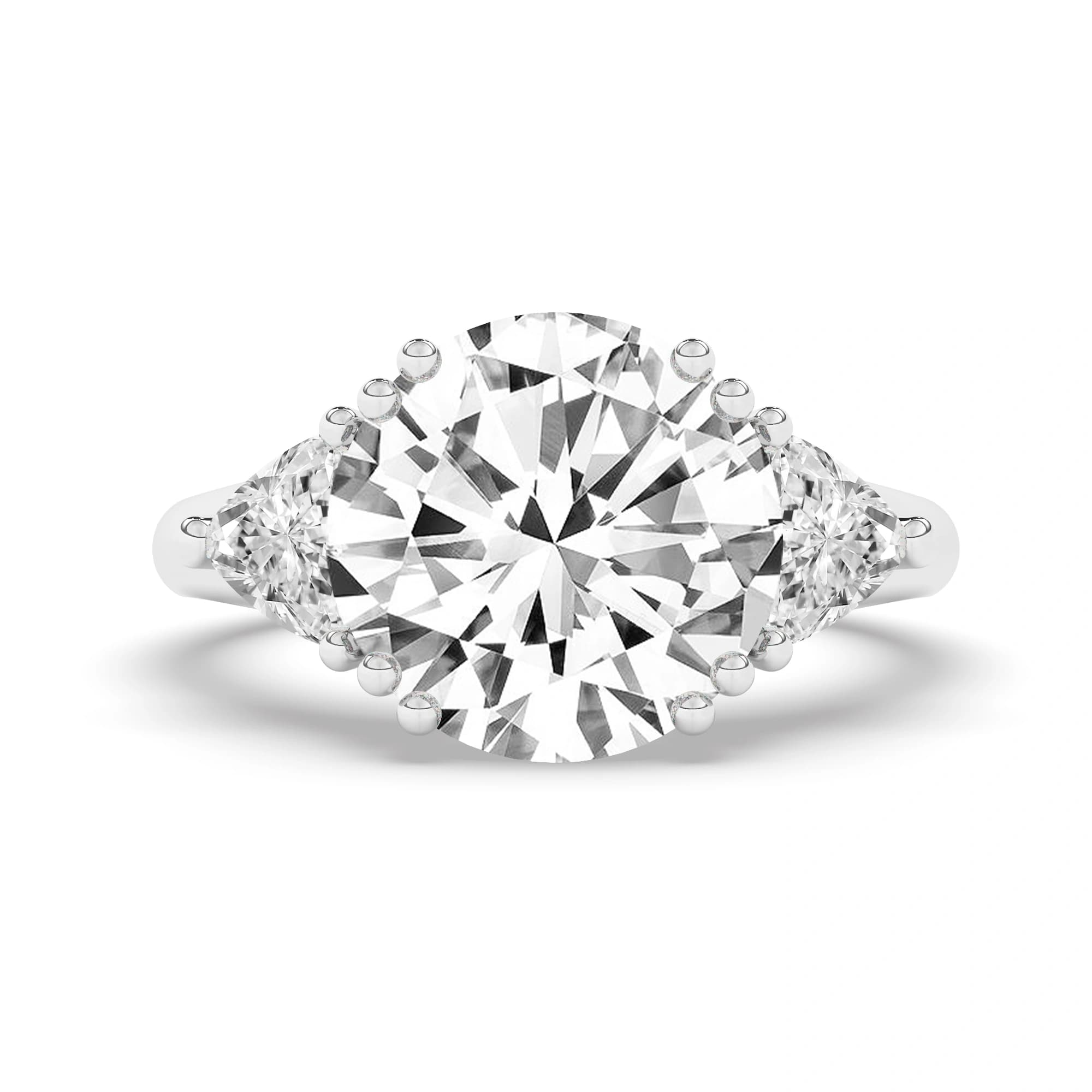 Lab Grown Engagement Ring in White Gold (Round)
