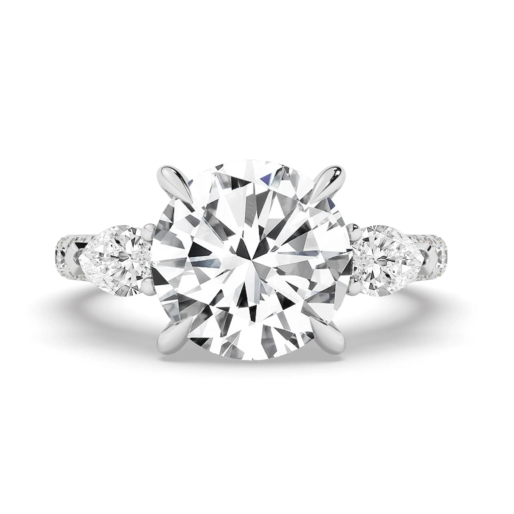 Lab Grown Engagement Ring in White Gold (Round)