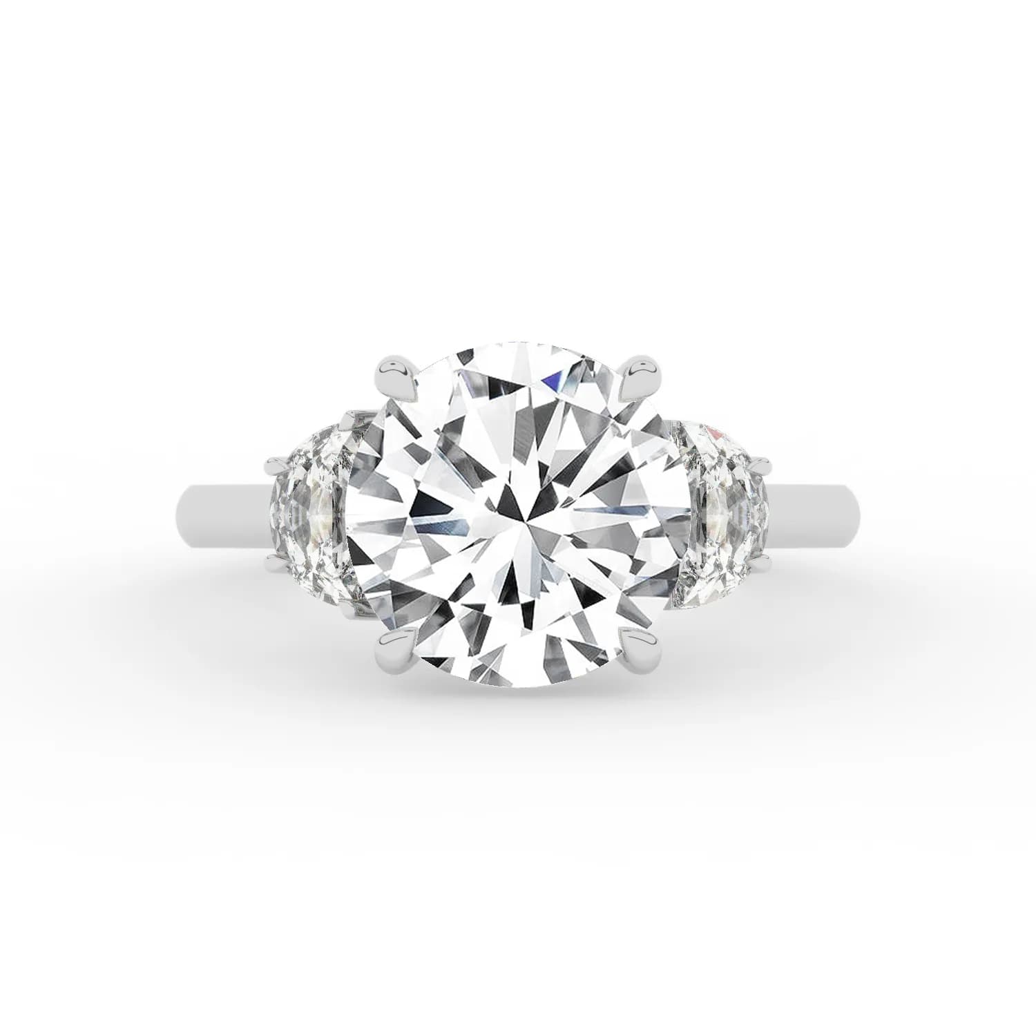Lab Grown Engagement Ring in White Gold (Round)
