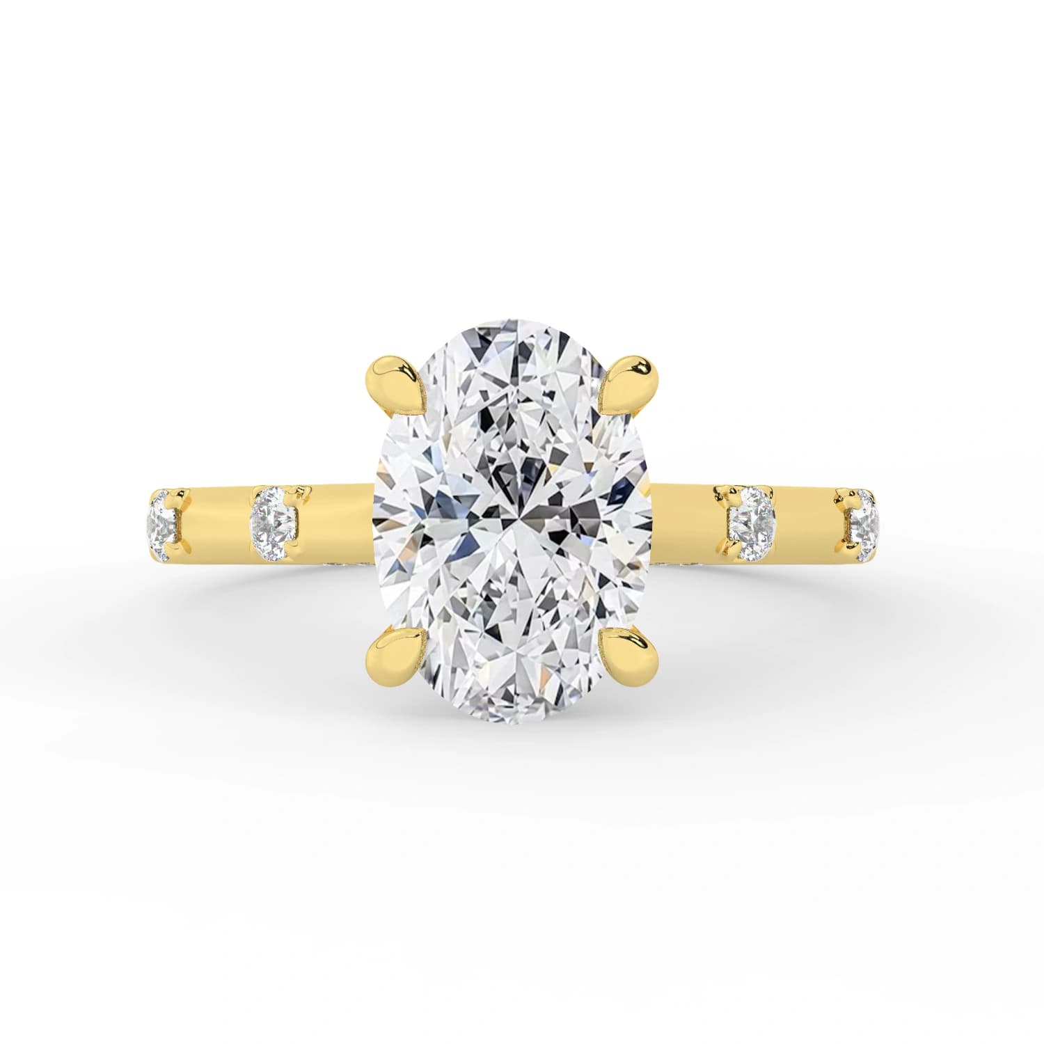 Natural Engagement Ring in Yellow Gold (Oval)