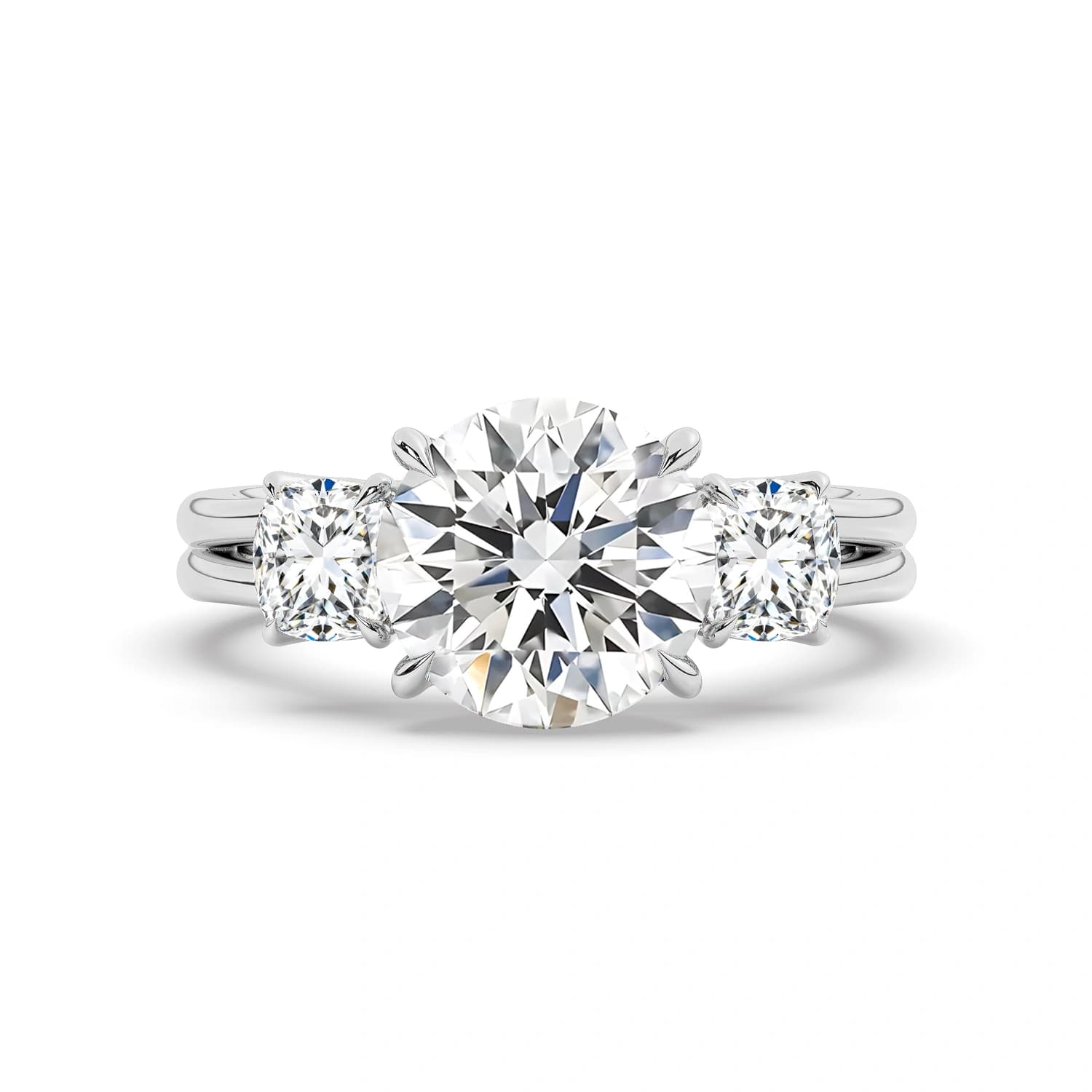 Lab Grown Engagement Ring in White Gold (Round)