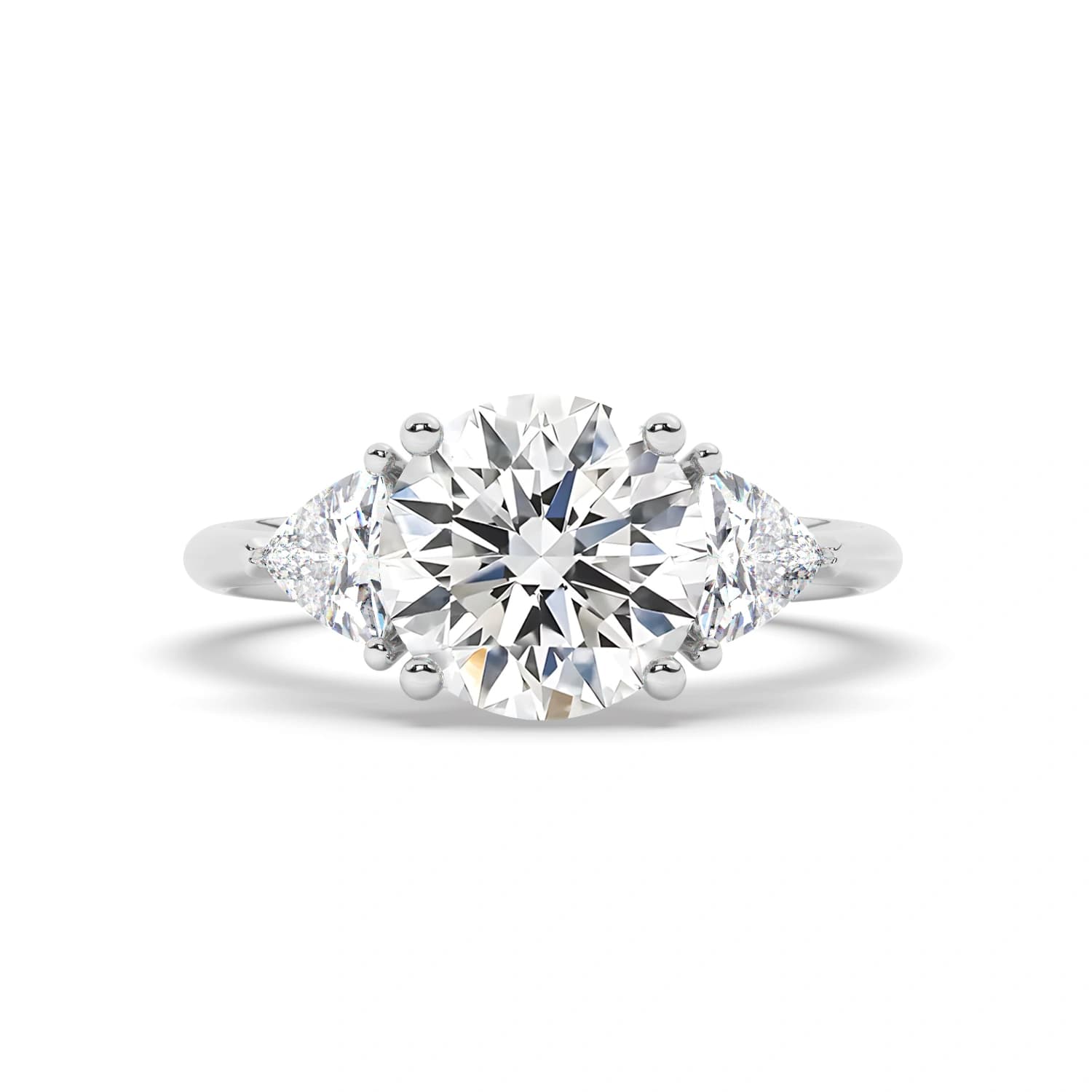 Lab Grown Engagement Ring in White Gold (Round)