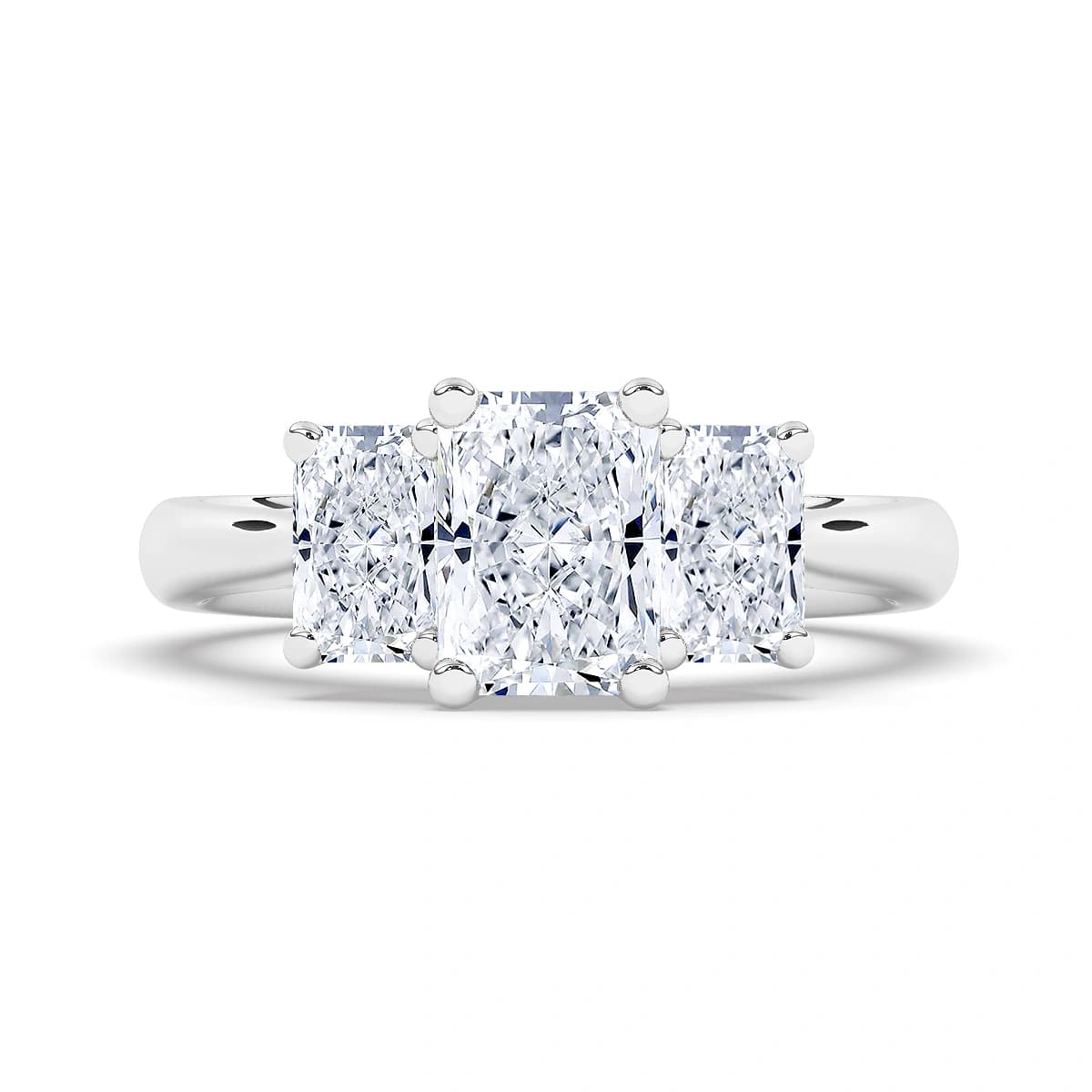 Lab Grown Engagement Ring in White Gold (Radiant)